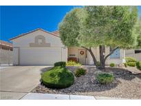 Charming single-story home with a well-maintained front yard and mature landscaping at 805 Palmero Way, Boulder City, NV 89005