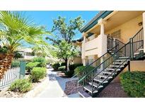 Attractive condo complex with well maintained landscaping and convenient outdoor stairways at 8410 Eldora Ave # 2046, Las Vegas, NV 89117