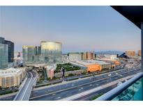 Expansive Las Vegas city view featuring several hotels and buildings from a high vantage point at 4525 Dean Martin Dr # 2901, Las Vegas, NV 89103