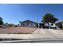 Charming single-story home with a long driveway and low-maintenance desert landscaping at 4629 San Cir, Las Vegas, NV 89120