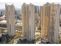 An exterior view of the luxury high rise property in Las Vegas, Nevada at 145 E Harmon Ave # 27619, Las Vegas, NV 89109