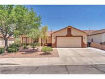 Charming single-story home with a two-car garage and well-manicured landscaping at 1038 Beaver Crest Ter, Henderson, NV 89015
