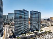 Stunning view of the modern high-rise buildings in the city with unique architecture at 4575 Dean Martin Dr # 304, Las Vegas, NV 89103