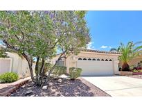 Charming single-story home featuring a well-manicured front yard and a two-car garage with a landscaped garden at 2119 Sunset Vista Ave, Henderson, NV 89052