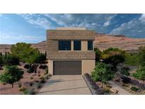 Modern two-story home with desert landscaping and a two-car garage at 4086 Heron Fairway, Las Vegas, NV 89141