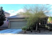 Charming single-story home features a well-manicured front yard and an attached two-car garage at 728 Brown Breeches Ave, North Las Vegas, NV 89081