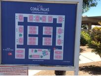 Coral Palms Condominiums community map displaying the building locations and amenities at 3318 N Decatur Blvd # 2077, Las Vegas, NV 89130