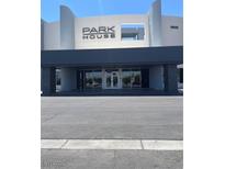 Exterior of the Park House building featuring a modern design and sleek architectural details at 8925 W Flamingo Rd # 105, Las Vegas, NV 89147