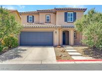 Charming two-story home with stucco exterior, tiled roof, and well-maintained landscaping at 10343 Beallsville St, Las Vegas, NV 89141