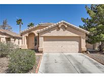 Inviting single-story home with a well-maintained front yard and attached two-car garage at 1038 Silver Creek Ave, Las Vegas, NV 89183