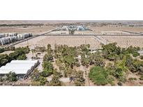 Expansive aerial view showcasing the property's large lot size and surrounding desert landscape at 55 Siddall Ave, Las Vegas, NV 89183