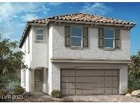 Charming two-story home featuring a symmetrical facade and attached two-car garage at 9534 Marsh Aster St, Las Vegas, NV 89139