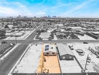 Las Vegas home highlighted with solar panels in an expansive neighborhood with city views at 1328 Balzar Ave, Las Vegas, NV 89106