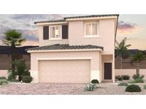 Charming two-story home showcasing a two-car garage and tasteful landscaping at 8526 W Agate Ave, Las Vegas, NV 89113