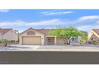 Charming single-story home featuring a well-maintained front yard and attached two-car garage at 8924 Signal Terrace Dr, Las Vegas, NV 89134