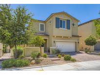 Charming two-story home with a well-manicured front yard and a two-car garage at 8048 Skye Bridge St, Las Vegas, NV 89166