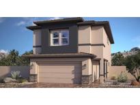 This is a modern two story home with neutral color palette, two car garage, and desert landscaping at 514 Red Lovebird Ave # Lot 1241, Henderson, NV 89011