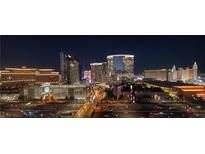 Stunning nighttime view of the Las Vegas strip featuring brightly lit hotels and busy streets below at 4525 Dean Martin Dr # 2203, Las Vegas, NV 89103